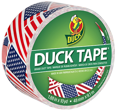 Printed Duct Tape, U.s. Flag Design, 1.88-inch X 10-yard Roll
