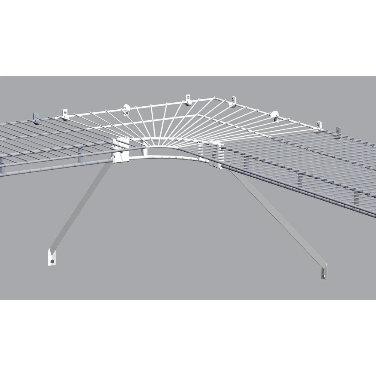 16 In. Shelf & Rod Wire Closet Corner Shelf Kit - White
