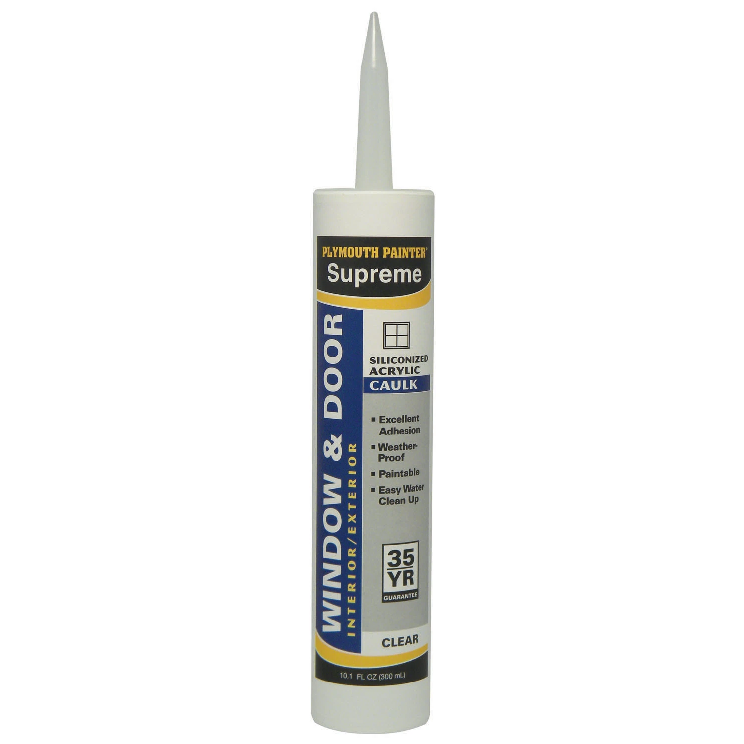 Clear Window, Door & Siding Caulk, 10.1 Oz, Advanced Siliconized Formula