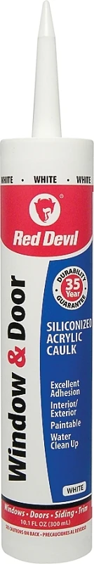Window, Door, And Siding Caulk, White, 10.1-ounce Siliconized Acrylic Sealant