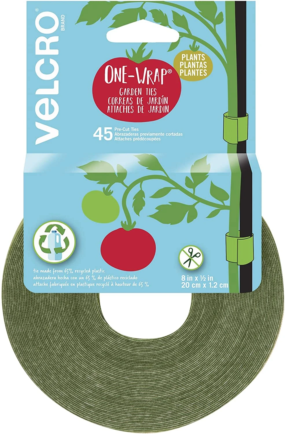 One-Wrap Pre-Cut Garden Ties 0.5 Inch by 8 Inch, 45 Count