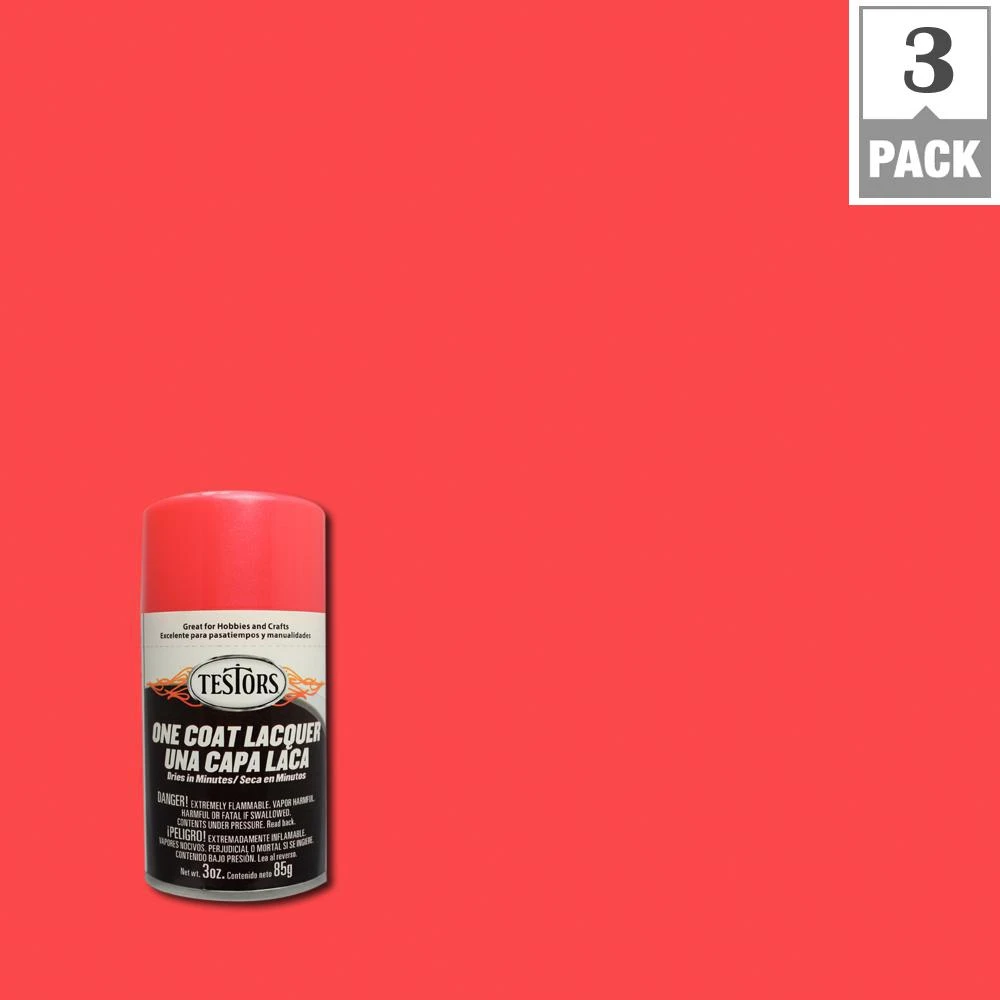 One-Coat Lacquer Craft Spray Paint, Electric Pink Gloss, 3-oz.