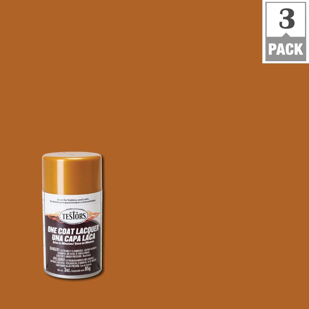 One-Coat Lacquer Craft Spray Paint, Pure Gold Gloss, 3-oz.