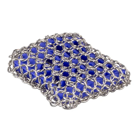 Chainmail Scrubbing Pad With Silicone Core, Model Acm10s31, Blue
