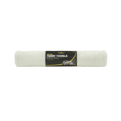 Car Detailing Towel, White Cotton Terry, 14 x 17 In., 3-Pk.