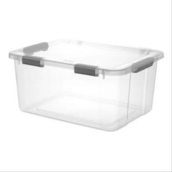 HingeLID Storage Container Box, Clear, 60-Qt.