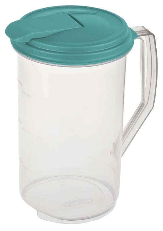 Round Beverage Pitcher, BPA-Free Plastic, 2 Quart Capacity