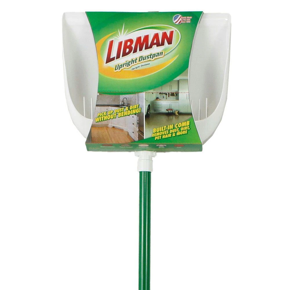 32.5" Upright Long Handled Dust Pan With Dirt Removal Teeth