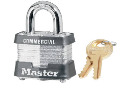 1 and 1/2 Inch Laminated Steel Keyed Padlock with Hardened Shackle