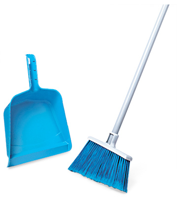 12" Angle Broom & Dust Pan Set With 48" Steel Handle - Model 750441