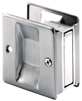 2.5 In. Satin Nickel Brass Pocket Door Pull For 1-3/8 To 1-3/4 In. Doors