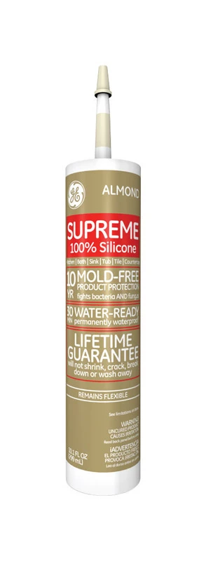 Supreme Almond Silicone Kitchen And Bath Caulk Sealant 10.1 Oz - Moisture Resistant