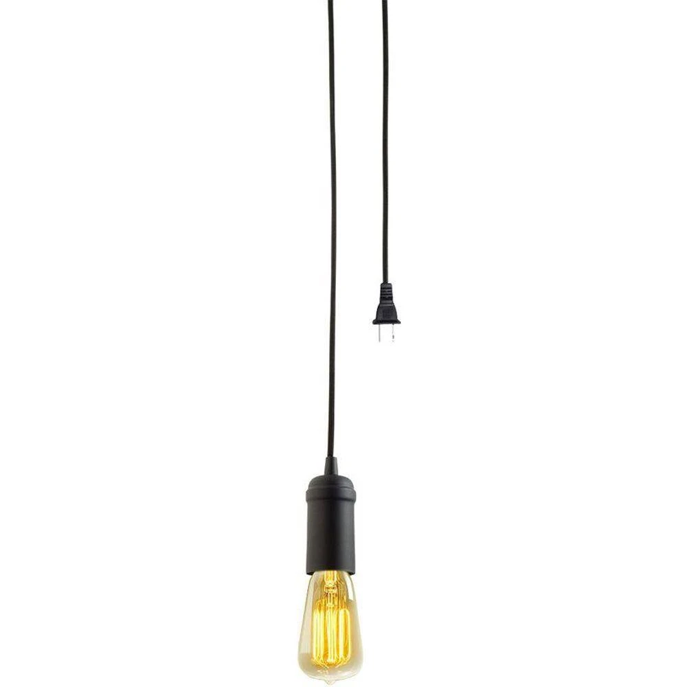 65114 Edison Matte Black Mini Industrial Cylinder Pendant Light