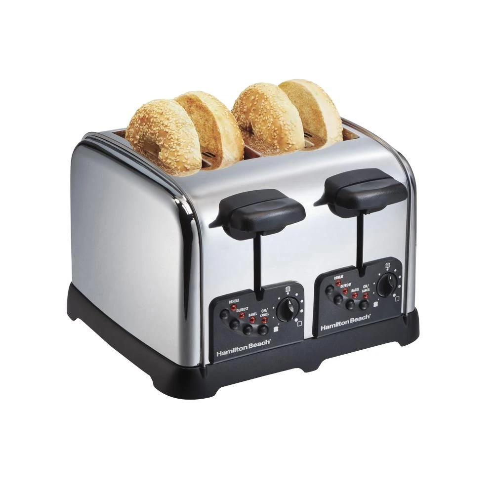 4-slice Classic Chrome Toaster With Extra Wide Slots And Bagel Setting