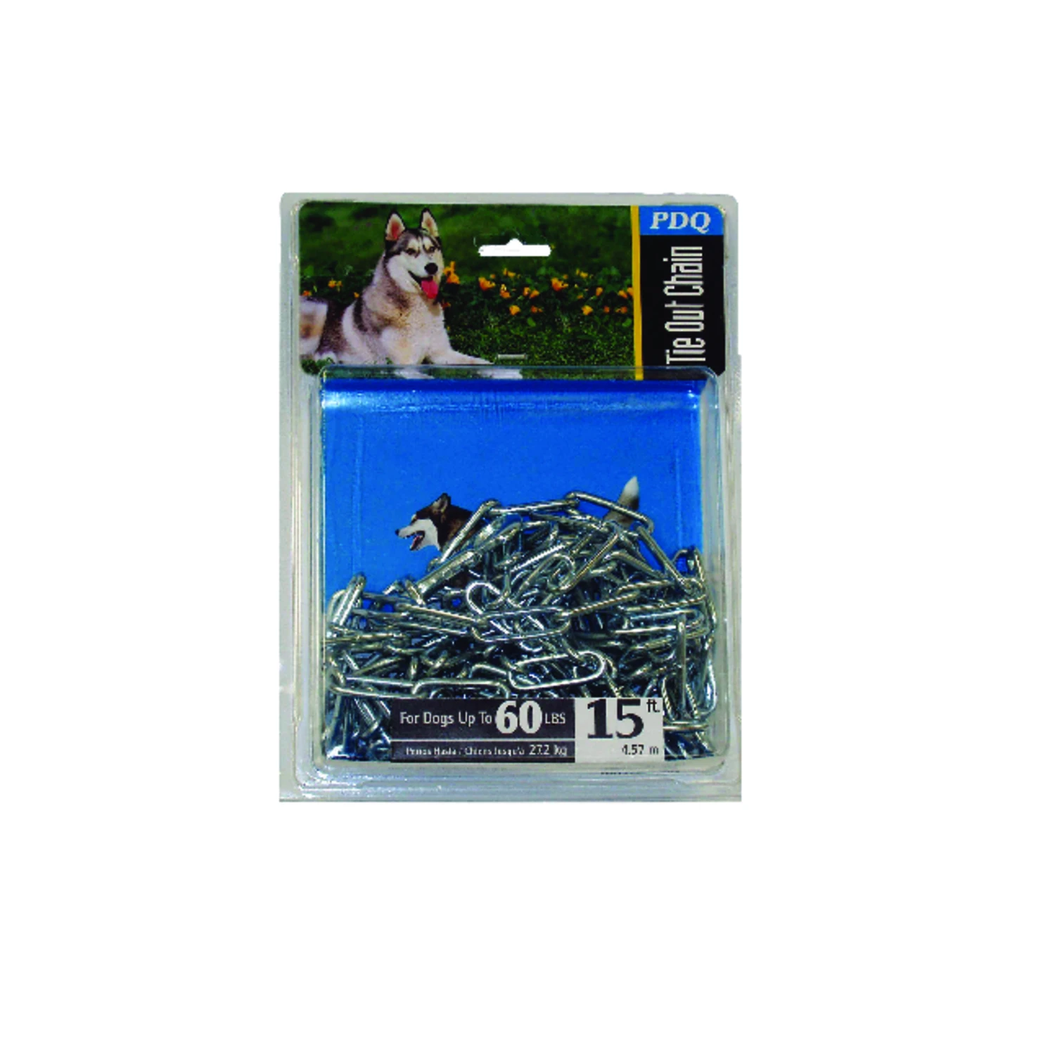 Dark Gray Steel Dog Tie Out Chain 15 Feet For Large Dogs