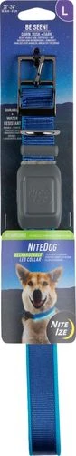 Nitedog Rechargeable Led Lighted Dog Collar, Blue, Large, Model Ndcrl-03-r3