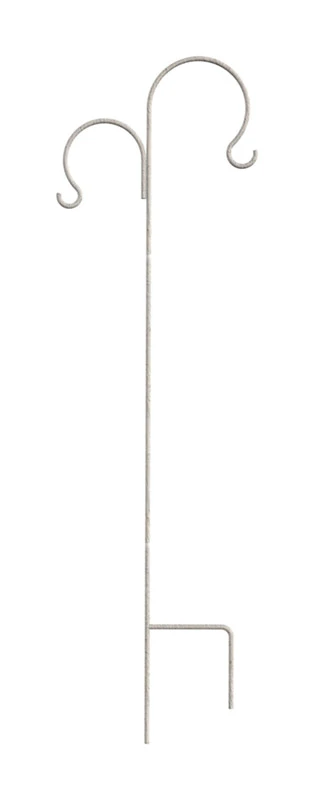 Panacea 72-inch French Country Shepherds Hook, Distressed White, Powder Coated Steel, 1 Pk