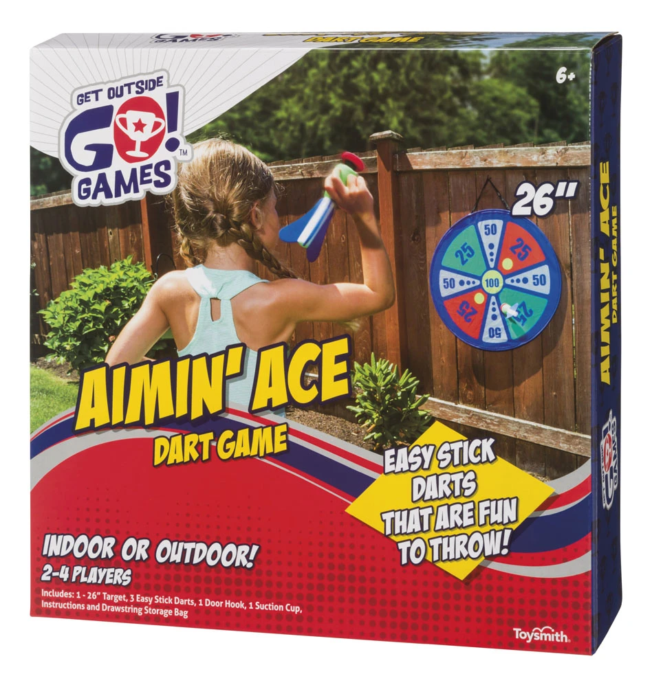 Aimin' Ace Indoor/outdoor Dart Game With 26in Target And 3 Easy Stick Darts