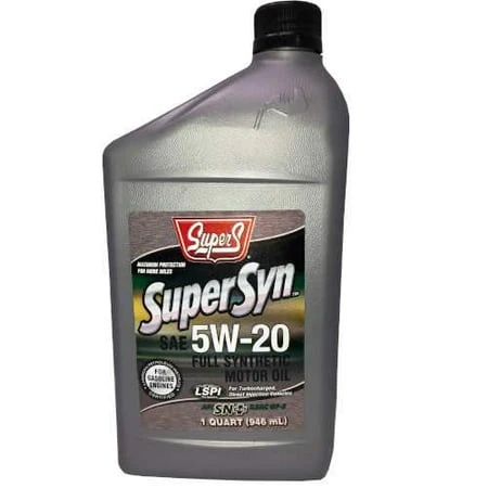 SuperSyn Full Synthetic Motor Oil 5W-20, One Quart Bottle
