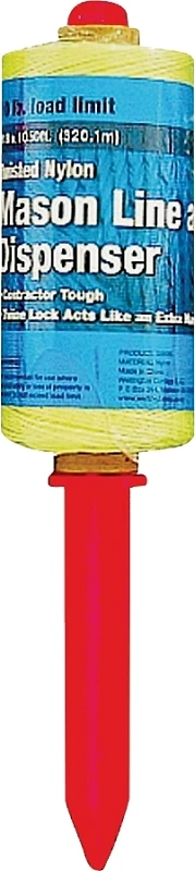 Masonry Twine Dispenser, Nylon, Yellow, #18 X 1050 Feet