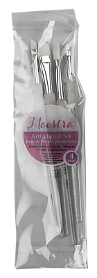 4 Piece Angular Artist Paint Brush Set - Model Am 4044