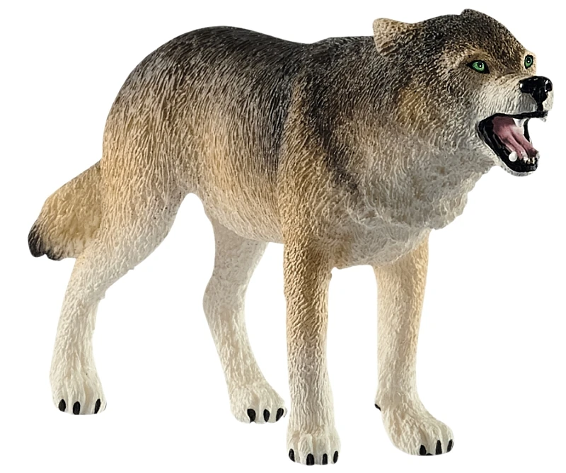 Wild Life Series Howling Gray Wolf Toy Animal Figure, Ages 3 And Up, Model 14821