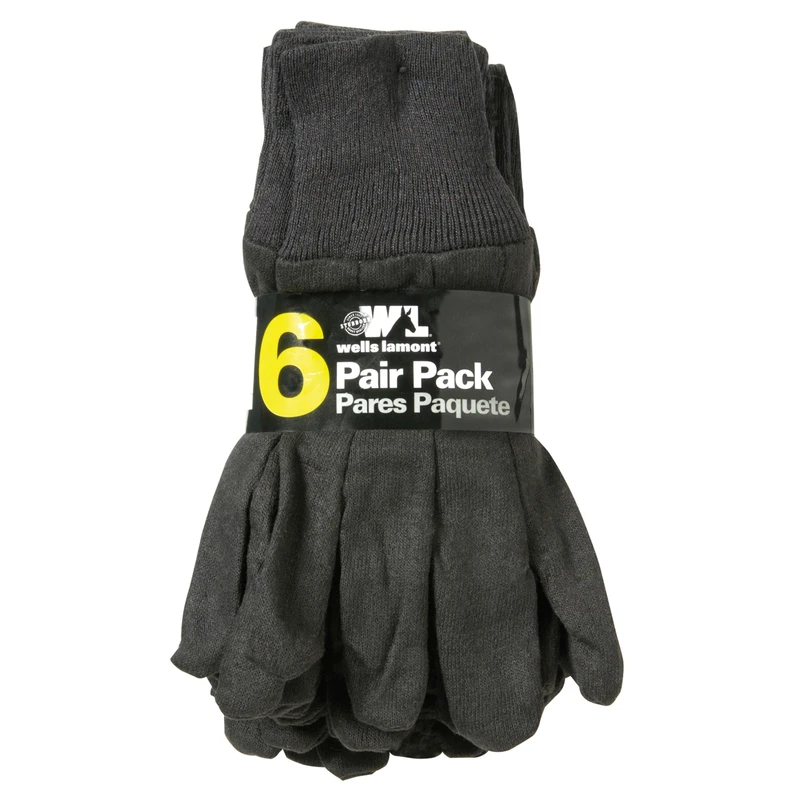 Wells Lamont Wearpower Men's Jersey General Purpose Work Gloves Gray L 6 pk