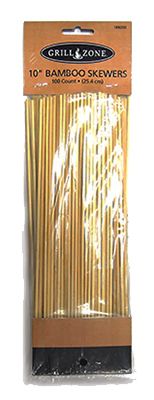 Bamboo Barbecue Skewers, 10-inch, 100-pk, Flat, 4mm Thickness