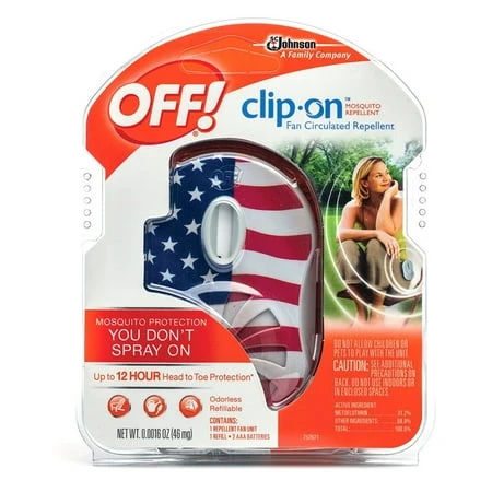 Off! Clip on Mosquito Repellent American Flag Design (Pack of 3)