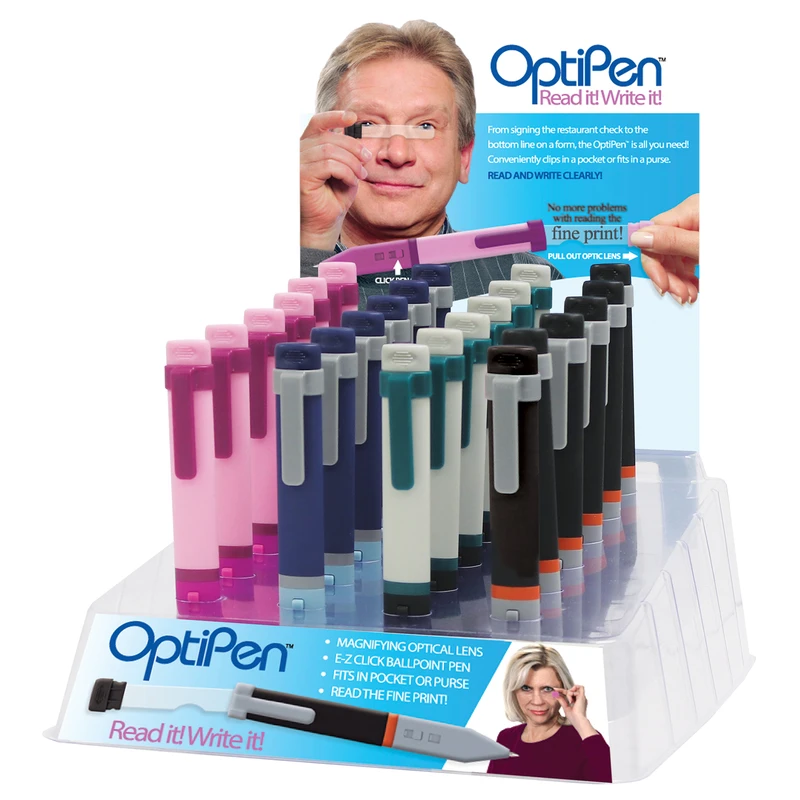 Optipen 6x.75 Magnifying Pen With Rectangle Lens For Enhanced Clarity