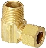 50069 Brass Compression Tube Fitting, 90 Degree Elbow, 3/8 Inch Tube Od X 3/8 Inch Npt Male Pipe