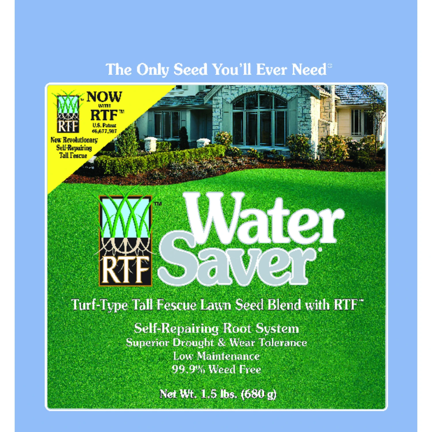Water Saver Tall Fescue Grass Seed Blend 1.5 Lb For Sun Or Shade