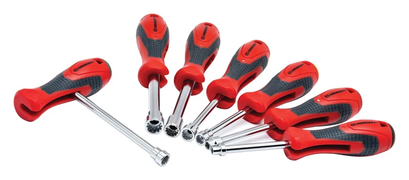 Sae/metric Quick-convert T-handle Nut Driver Set 7-piece