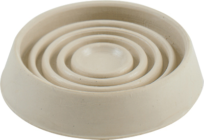 Caster Cup Floor Protector, Off-White Rubber, 3-In. Round, 2-Pk.