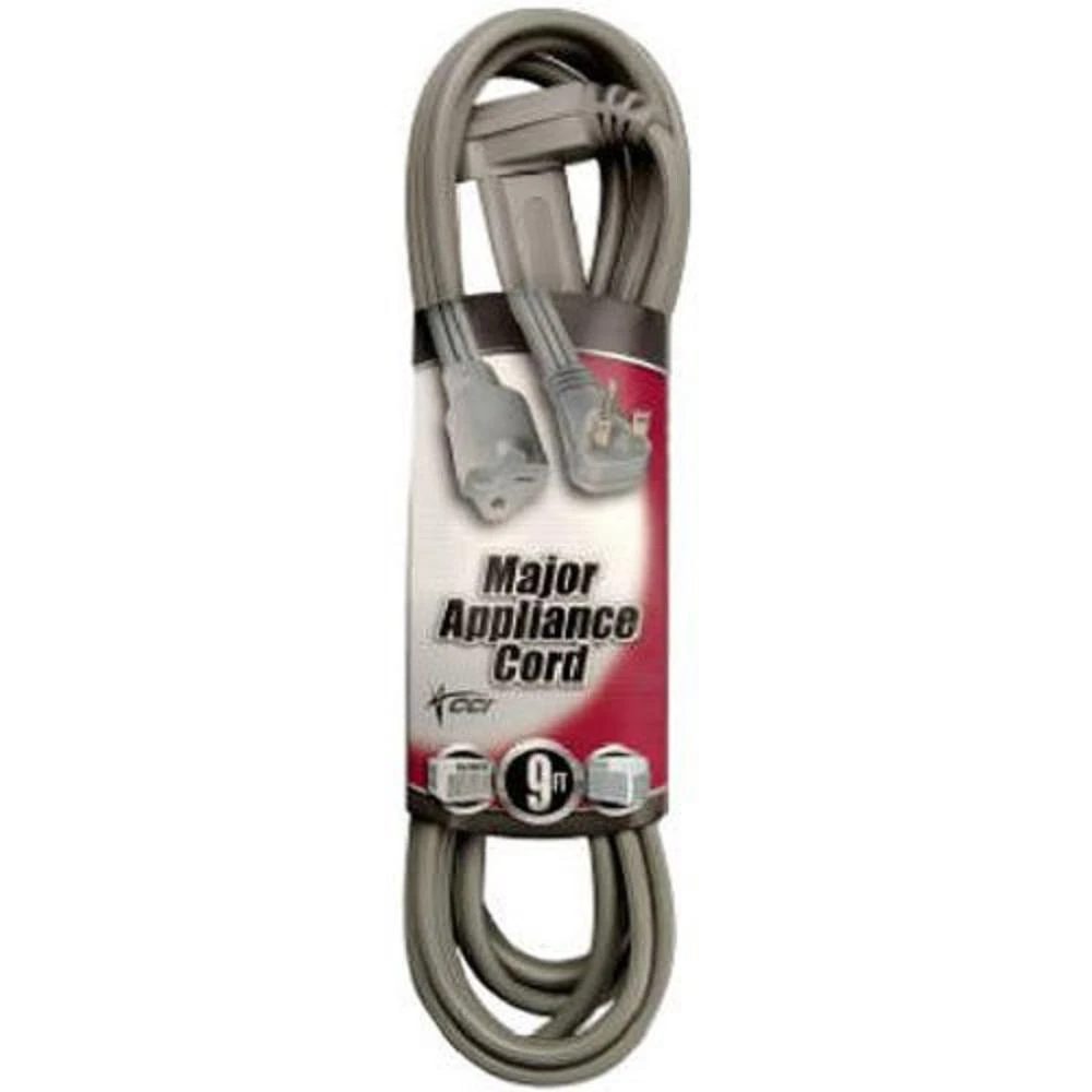 Air Conditioner Extension Cord 14 Gauge 3 Conductor SPT-3 250 Volt Gray 9 Feet