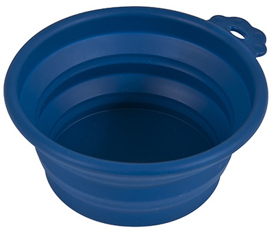 Collapsible Pet Travel Bowl Navy Blue 3 Cup Capacity Portable