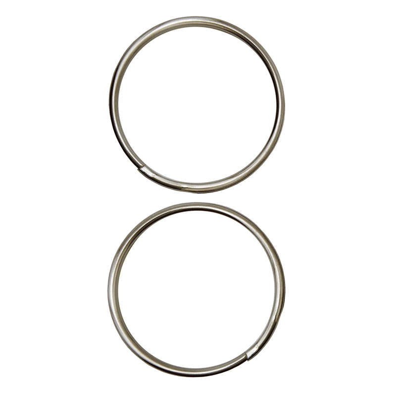 Brass-plated Split Key Ring, 1-1/2-inch Diameter, Durable Steel Construction