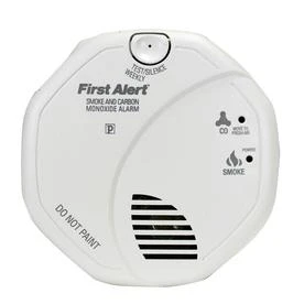 Smoke and Carbon Monoxide Photoelectric Alarm Hardwired with Battery Backup and Voice Alert