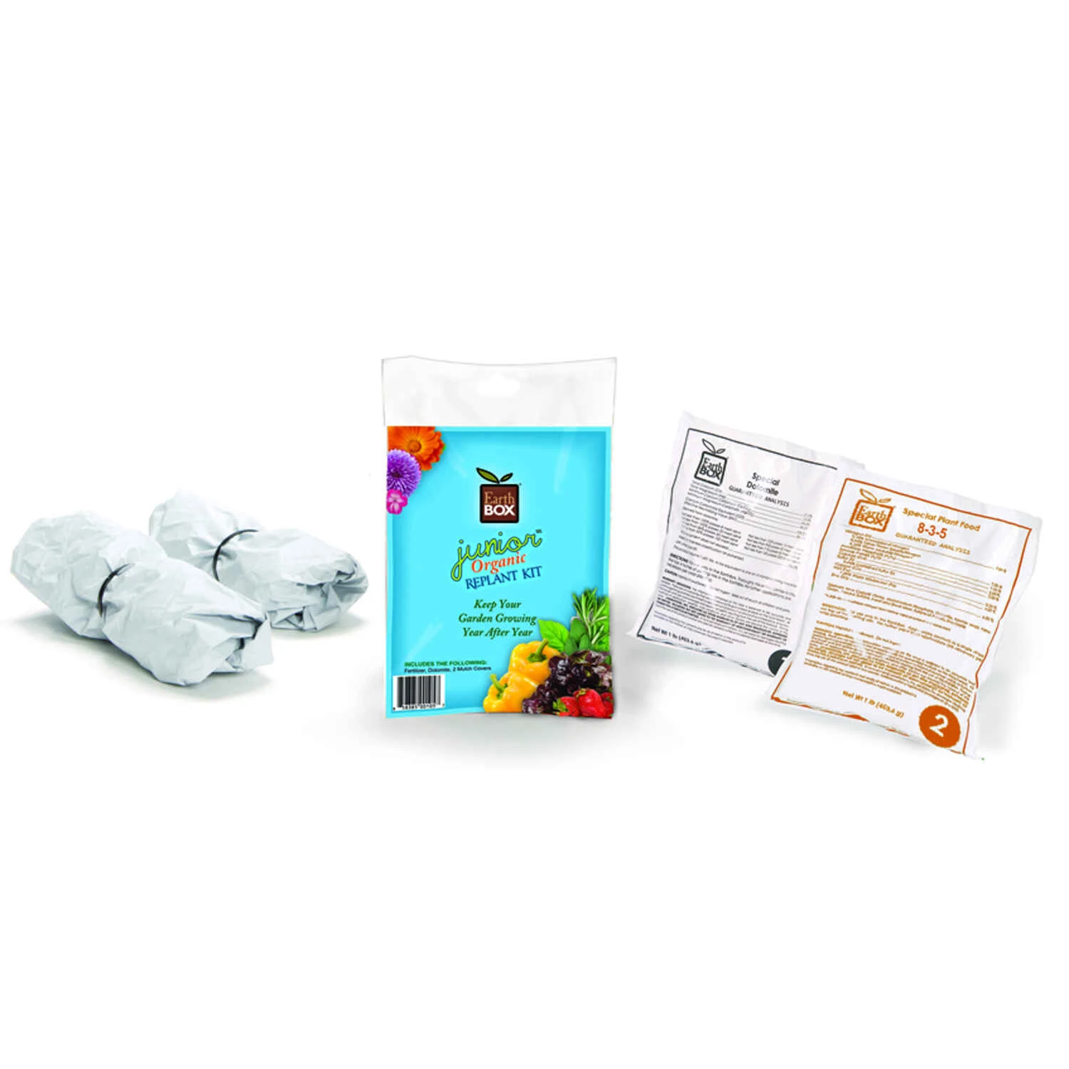 Organic Container Garden Replant Kit with Soil, Fertilizer, and Planting Instructions