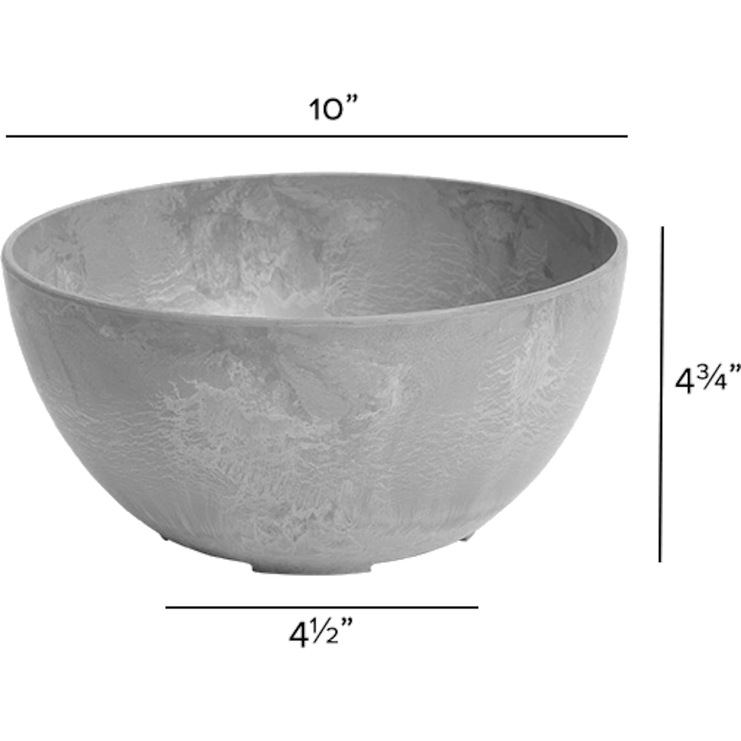 ArtStone Napa Water-Minder Plastic Planter Bowl Gray 10 Inch
