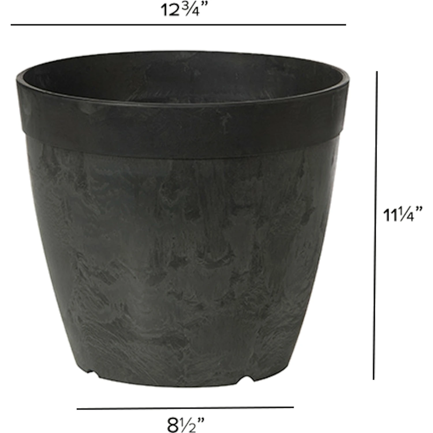 Artstone Dolce Planter 11.5 In. H X 12.8 In. W X 12.8 In. D Black