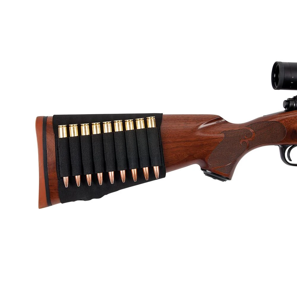 Buttstock Rifle Cartridge Holder, Black, Holds 6 Cartridges, Model 206