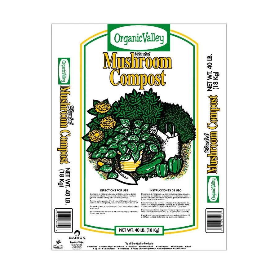 Mushroom Compost, 40-lb. Bag For Organic Gardening