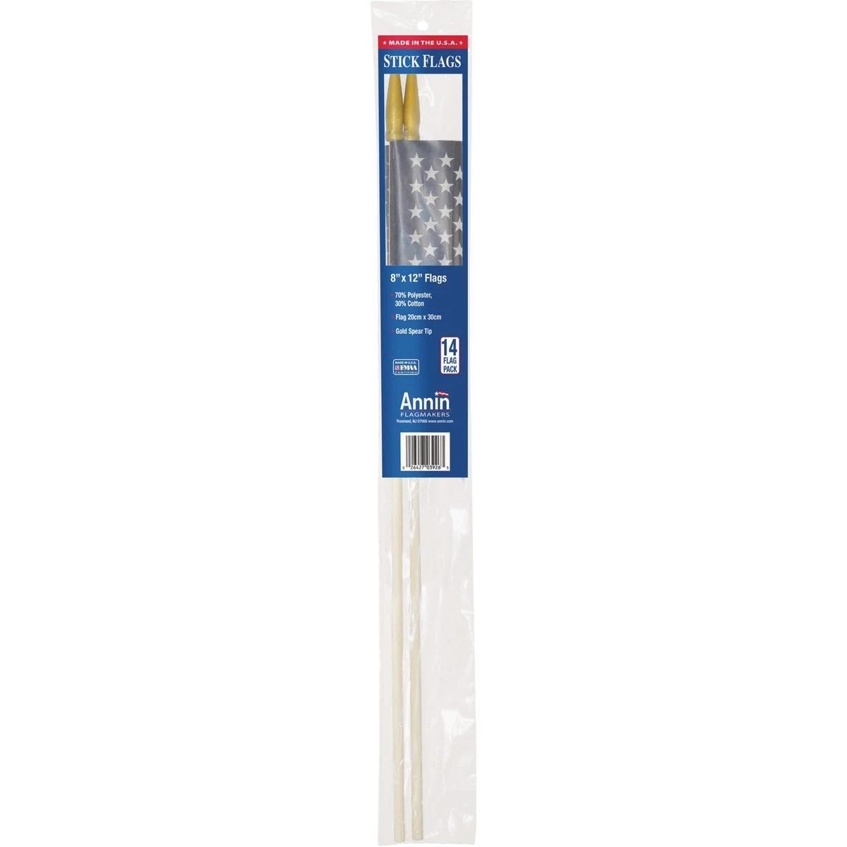 U.S. Handheld Flags, 8 x 12 In., 2-Ct.