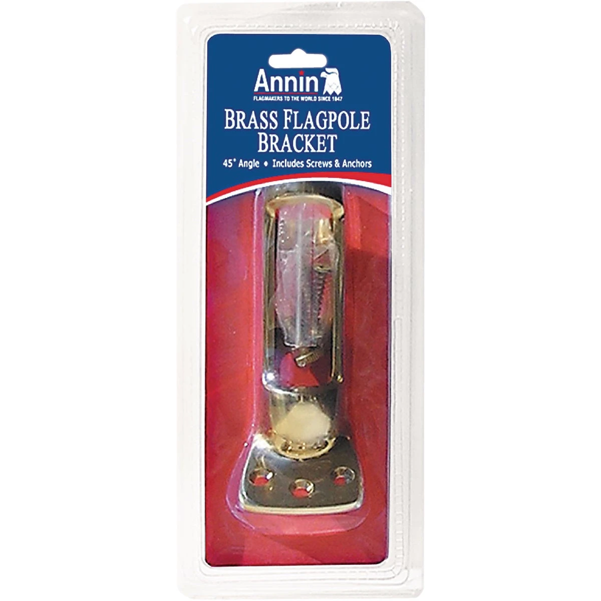 1-position 1 Inch Brass Flag Pole Bracket With Screws And Anchors