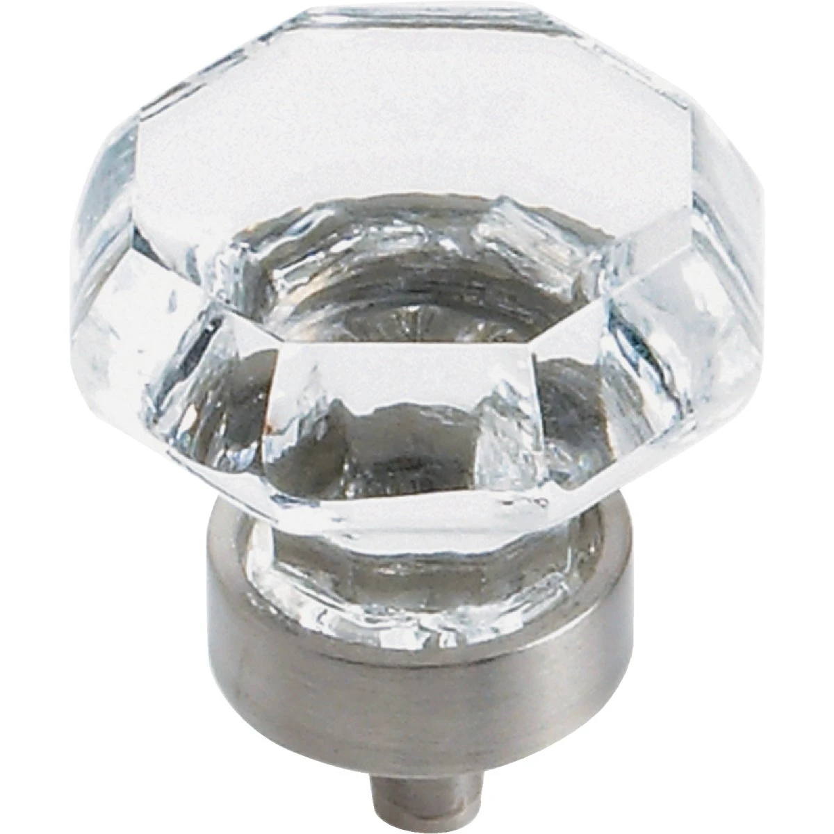Geometric Clear/satin Nickel Cabinet Knob 1-5/16 In.
