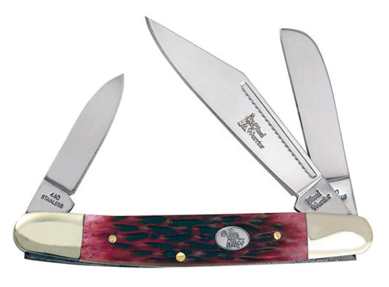 Wrangler Pocket Knife with Three Blades and Cancun Blue and Bone Handle