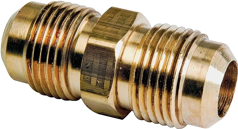 Brass Flare Gas Union, 3/8 Inch Od Tube X 9/16-24 Fine Thread