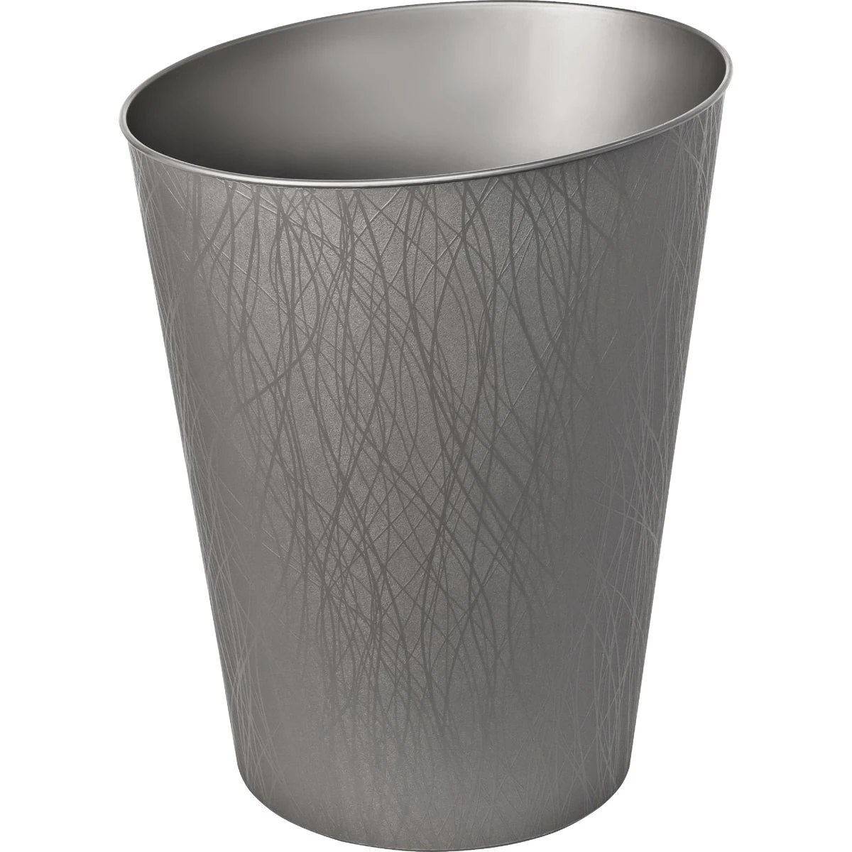 2.3 Gallon Gun Metal Decorative Wastebasket For Home Office Or Bathroom