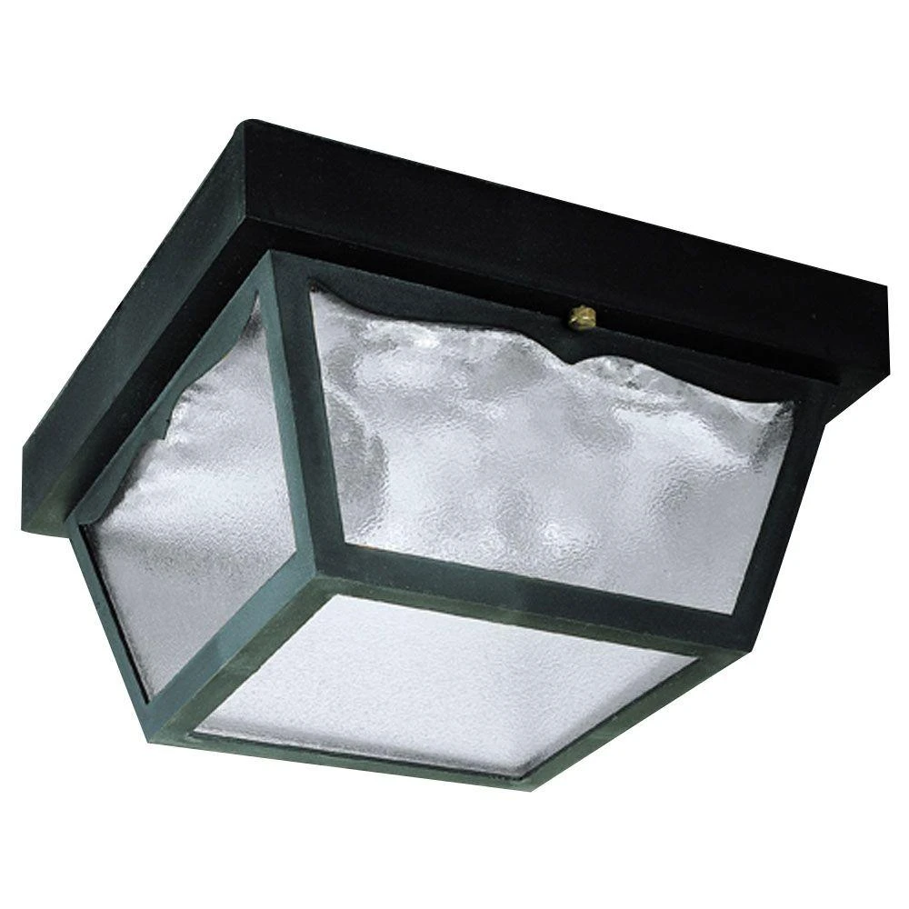 60-Watt Two-Light Black Outdoor Porch Light Fixture